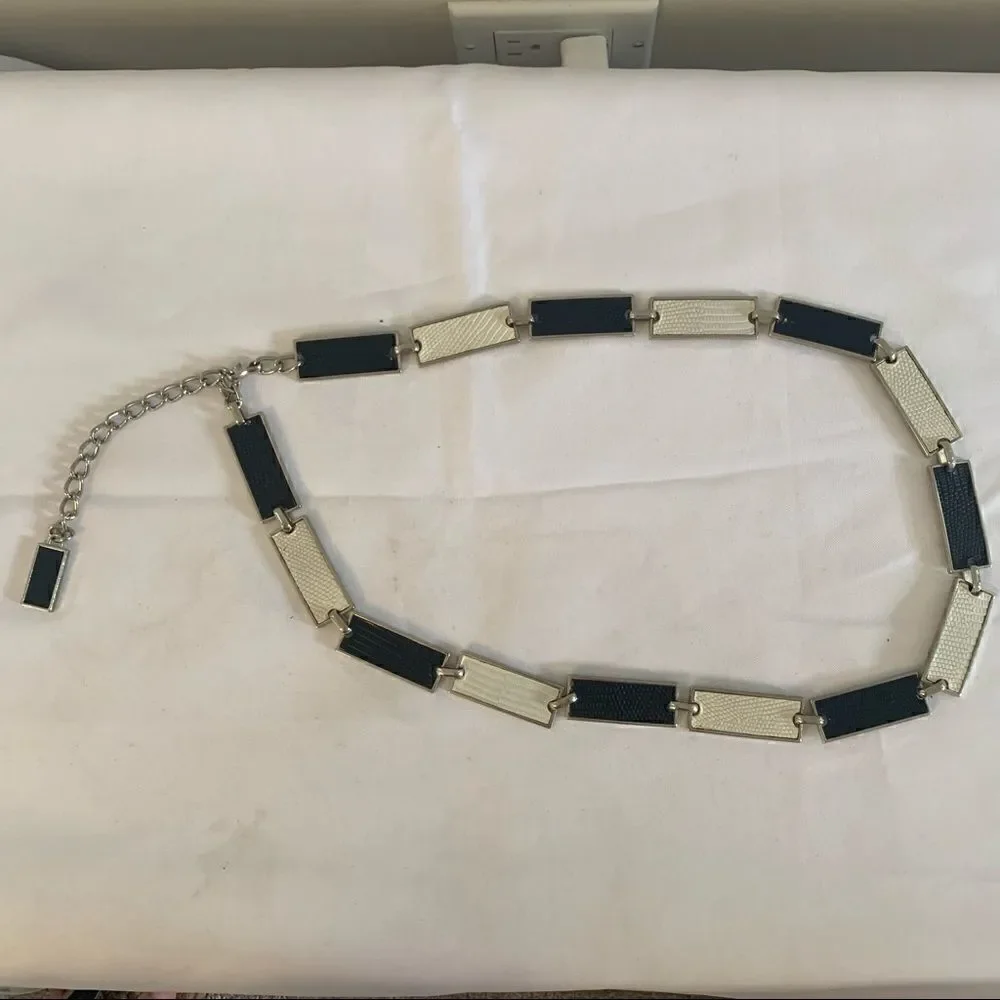 Etcetera Silver Chain Belt - L - EUC